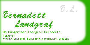 bernadett landgraf business card